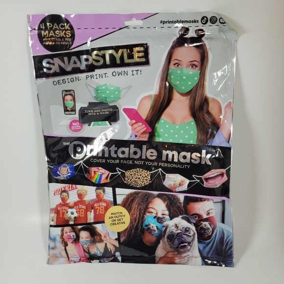 Other - SNAPSTYLE The Printable Mask 4 Pack Face Masks